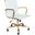 LeisureMod Harris White Leatherette Gold Frame Office Chair
