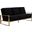 Leisuremod Jefferson Contemporary Modern Design Velvet Sofa With Gold Frame In Black