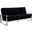 Leisuremod Jefferson Contemporary Modern Design Velvet Sofa With Silver Frame In Black