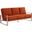 Leisuremod Jefferson Contemporary Modern Design Velvet Sofa With Silver Frame In Orange