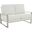 Leisuremod Jefferson Contemporary Modern Faux Leather Loveseat With Silver Frame In White