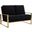 Leisuremod Jefferson Contemporary Modern Velvet Loveseat With Gold Frame In Black