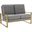 Leisuremod Jefferson Contemporary Modern Velvet Loveseat With Gold Frame In Light Grey