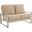 Leisuremod Jefferson Contemporary Modern Velvet Loveseat With Silver Frame In Beige