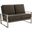Leisuremod Jefferson Contemporary Modern Velvet Loveseat With Silver Frame In Dark Grey