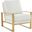 Leisuremod Jefferson Leather Modern Design Accent Armchair With Elegant Gold Frame In White