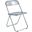 Lawrence Acrylic Folding Chair With Metal Frame In Transparent Black
