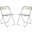 Lawrence Acrylic Folding Chair With Metal Frame Set Of 2 In Amber