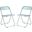 Lawrence Acrylic Folding Chair With Metal Frame Set Of 2 In Jade Green