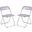 Lawrence Acrylic Folding Chair With Metal Frame Set Of 2 In Magenta