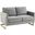 LeisureMod Lincoln Light Grey Modern Mid-Century Upholstered Velvet Loveseat with Gold Frame