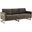 LeisureMod Lincoln Modern Mid-Century Upholstered Dark Grey Velvet Sofa with Gold Frame