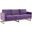 LeisureMod Lincoln Modern Mid-Century Upholstered Purple Velvet Sofa with Gold Frame