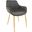 Leisuremod Markley Modern Leather Dining Arm Chair Kitchen Chairs With Gold Metal Legs In Charcoal And Black
