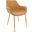 Leisuremod Markley Modern Leather Dining Arm Chair Kitchen Chairs With Gold Metal Legs In Light Brown