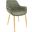 Leisuremod Markley Modern Leather Dining Arm Chair Kitchen Chairs With Gold Metal Legs In Olive Green