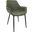 Leisuremod Markley Modern Leather Dining Arm Chair Kitchen Chairs With Metal Legs In Olive Green