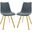 Leisuremod Markley Modern Leather Dining Chair With Gold Legs Set Of 2 MCG18BU2