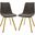 Leisuremod Markley Modern Leather Dining Chair With Gold Legs Set Of 2 MCG18GR2