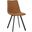 Markley Modern Leather Dining Chair With Metal Legs In Light Brown
