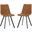 Markley Modern Leather Dining Chair With Metal Legs Set Of 2 In Light Brown
