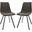 Markley Modern Leather Dining Chair With Metal Legs Set Of 2 In Grey