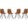 Markley Modern Leather Dining Chair With Metal Legs Set Of 4 In Light Brown