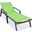Leisuremod Marlin Patio Chaise Lounge Chair With Armrests In Black Aluminum Frame In Green