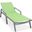 Leisuremod Marlin Patio Chaise Lounge Chair With Armrests In Grey Aluminum Frame In Green