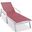 Leisuremod Marlin Patio Chaise Lounge Chair With Armrests In White Aluminum Frame In Burgundy