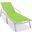 Leisuremod Marlin Patio Chaise Lounge Chair With Armrests In White Aluminum Frame In Green