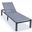 Leisuremod Marlin Patio Chaise Lounge Chair With Black Aluminum Frame In Dark Grey
