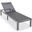 Leisuremod Marlin Patio Chaise Lounge Chair With Grey Aluminum Frame In Black