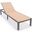 Leisuremod Marlin Patio Chaise Lounge Chair With Grey Aluminum Frame In Light Brown