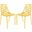 Modern Devon Aluminum Side Chair Set of 2 In Yellow