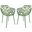 Modern Devon Aluminum Chair Set of 2 In Green
