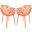 Modern Devon Aluminum Chair Set of 2 In Orange