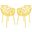 Modern Devon Aluminum Chair Set of 2 In Yellow
