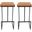 Quincy Leather Bar Stools With Metal Frame Set Of 2 In Light Brown