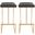 Leisuremod Quincy Leather Grey Bar Stools With Gold Metal Frame Set Of 2