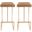 Leisuremod Quincy Leather Light Brown Bar Stools With Gold Metal Frame Set Of 2