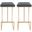 Leisuremod Quincy Leather Peacock Blue Bar Stools With Gold Metal Frame Set Of 2