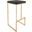 LeisureMod Quincy Quilted Stitched Leather Bar Stools With Gold Metal Frame In Black