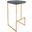 LeisureMod Quincy Quilted Stitched Leather Bar Stools With Gold Metal Frame In Blue