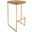 LeisureMod Quincy Quilted Stitched Leather Bar Stools With Gold Metal Frame In Light Brown