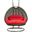 Red Wicker Hanging 2 Person Egg Swing Chair In Red/Brown