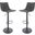 Leisuremod Tilbury Modern Charcoal Adjustable Bar Stool Set Of 2 With Footrest And 360-Degree Swivel