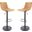 Leisuremod Tilbury Modern Light Brown Adjustable Bar Stool Set Of 2 With Footrest And 360-Degree Swivel