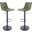 Leisuremod Tilbury Modern Olive Green Adjustable Bar Stool Set Of 2 With Footrest And 360-Degree Swivel