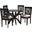 Lena 5-Piece Dining Set In Beige Fabric and Dark Brown Finished Wood